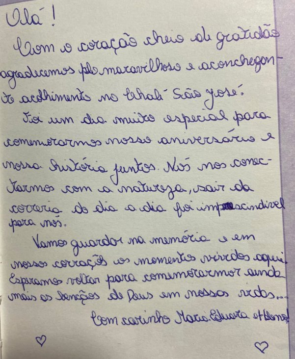 Depoimento de hóspede